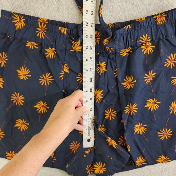 Madewell Shorts Womens L Blue Pull On Tie Fresh Daisies Summer Beachy Picnic Fun - Picture 8 of 11